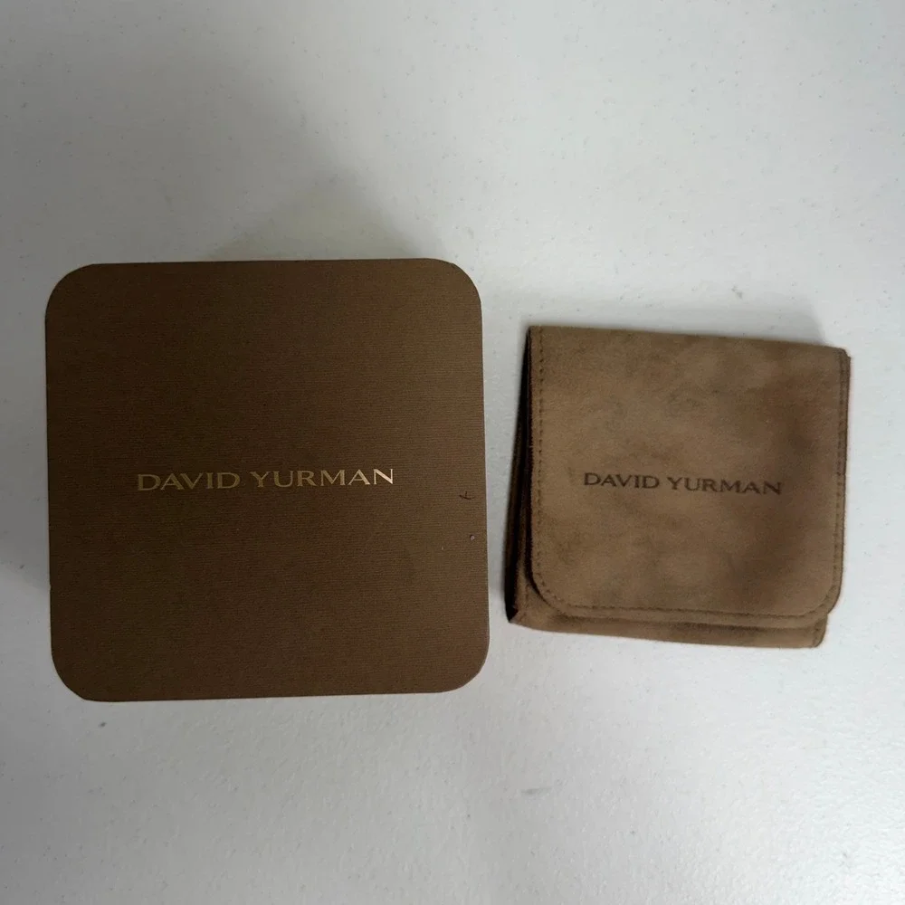 David Yurman Jewelry Box Brown Pouch Set Square Logo Storage Accessory EMPTY